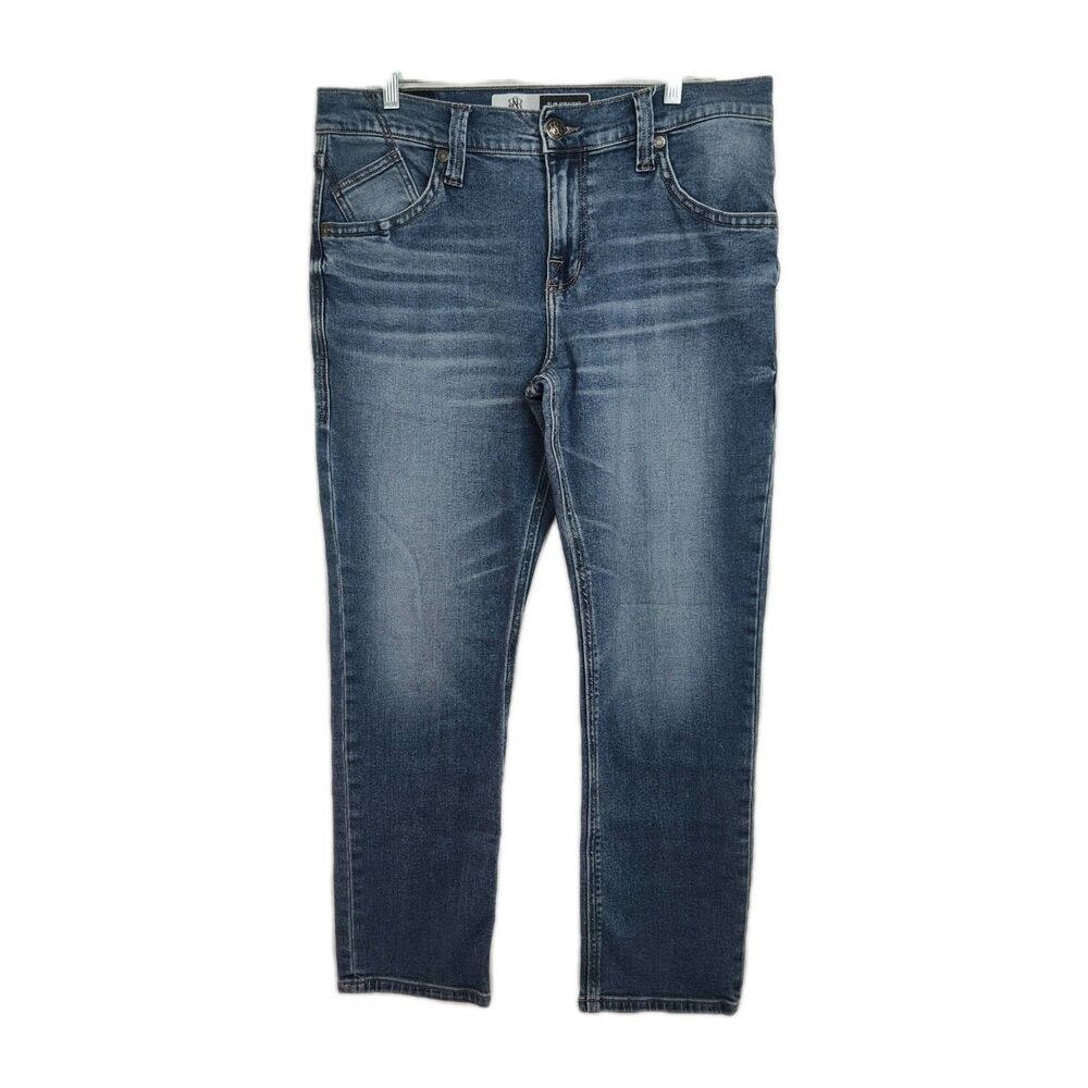 Rock & Republic Slim Straight Jeans Men's Size 34 x 30 Medium Wash Blue
